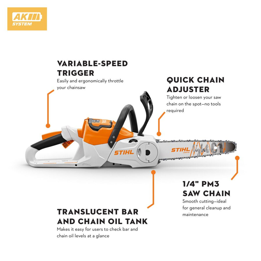 msa 70 battery powered chainsaw